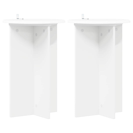 vidaXL Plant Stand 2 pcs White Ø40 x 60 cm Engineered Wood