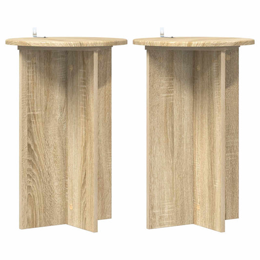 vidaXL Plant Stand 2 pcs Sonoma Oak Ø40 x 60 cm Engineered Wood