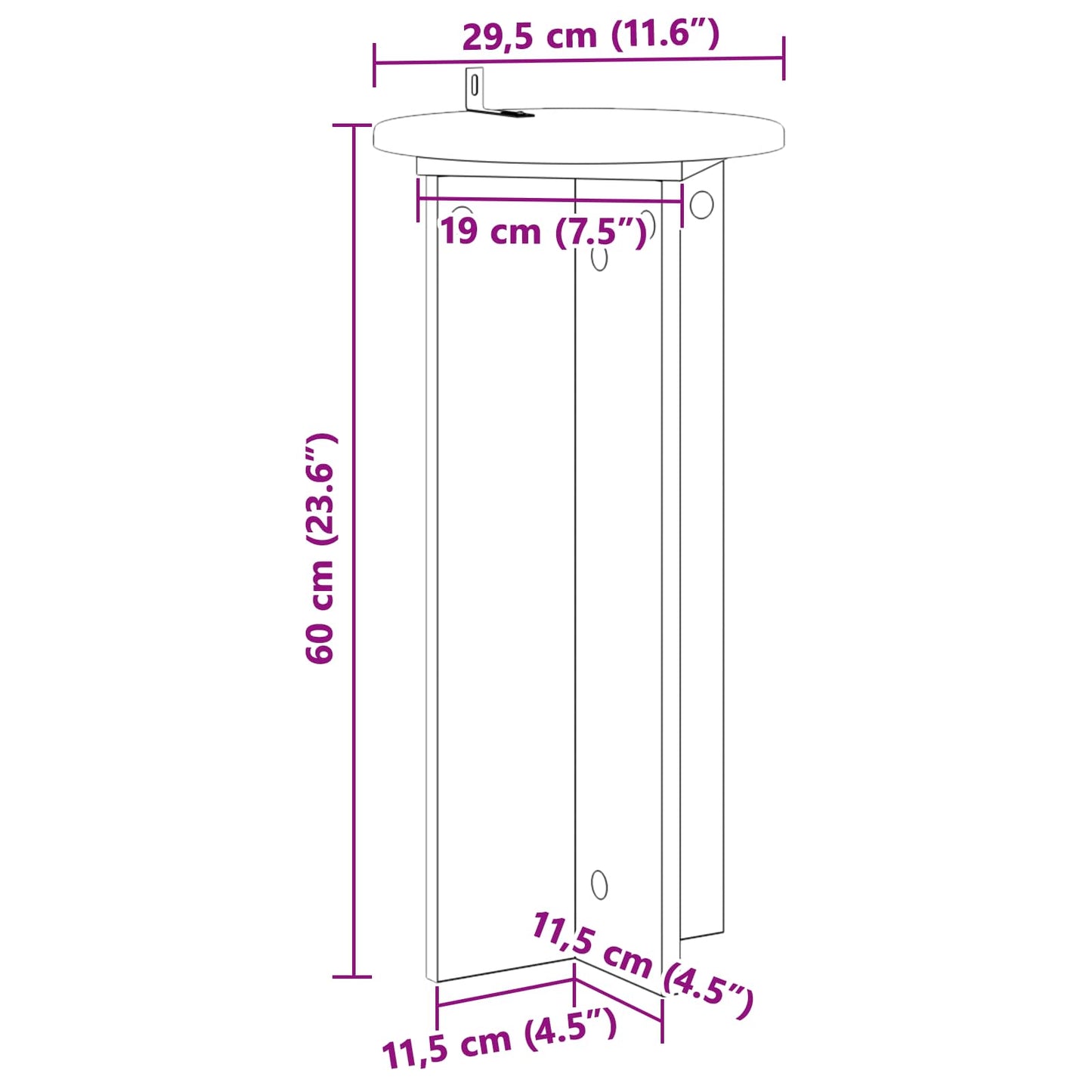vidaXL Plant Stand 2 pcs Black 29.5 x 29.5 x 60 cm Engineered Wood