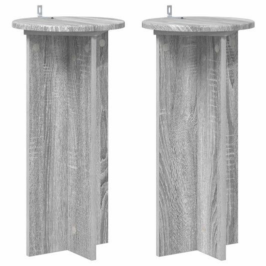 vidaXL Plant Stand 2 pcs Grey Sonoma 29.5 x 29.5 x 60 cm