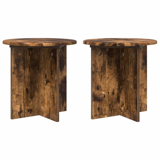 vidaXL Plant Stand 2 pcs Smoked Oak 40 x 40 x 40 cm Engineered Wood