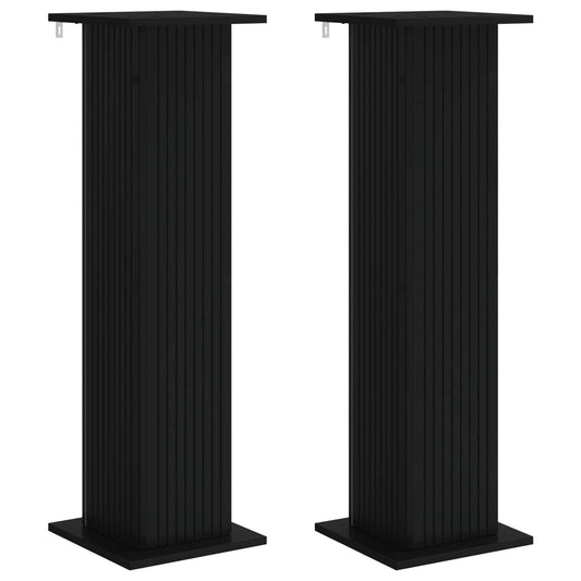 vidaXL Plant Stand 2 pcs Black 30.5 x 30 x 100.5 cm Engineered Wood