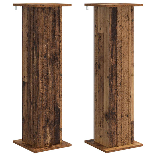 vidaXL Plant Stand 2 pcs Old Wood 30.5 x 30 x 100.5 cm Engineered Wood