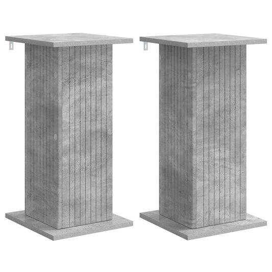 vidaXL Plant Stand 2 pcs Concrete Grey 30.5 x 30 x 60.5 cm