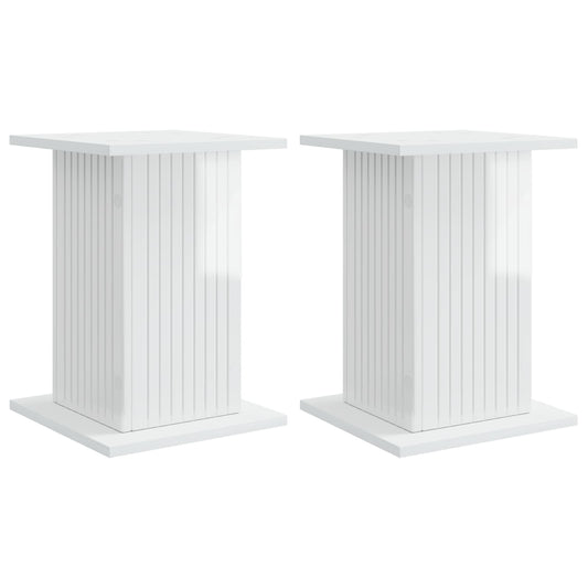 vidaXL Plant Stand 2 pcs High Gloss White 30.5 x 30 x 43 cm