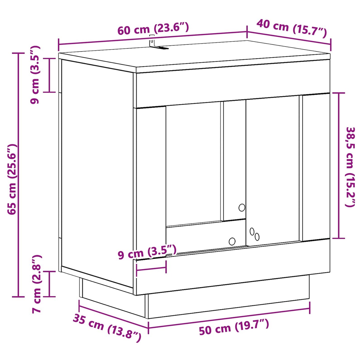 vidaXL Side Table Sonoma Oak 60 x 40 x 65 cm Engineered Wood