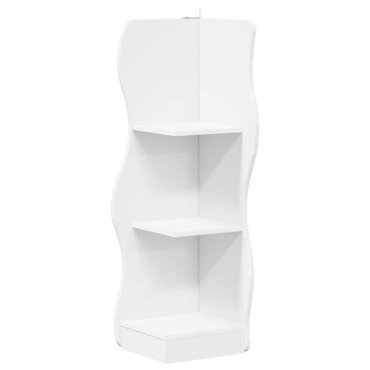 vidaXL Corner Shelf with Shelf White 34 x 33 x 102 cm Engineered Wood