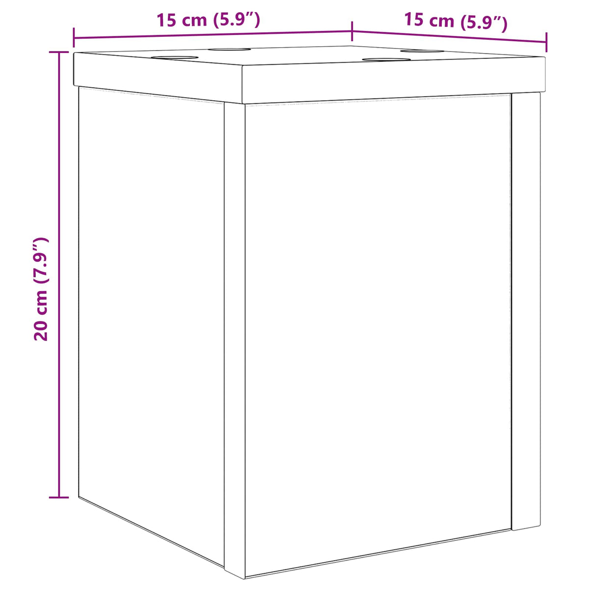 vidaXL Plant Stand 2 pcs Black Oak 15 x 15 x 20 cm Engineered Wood