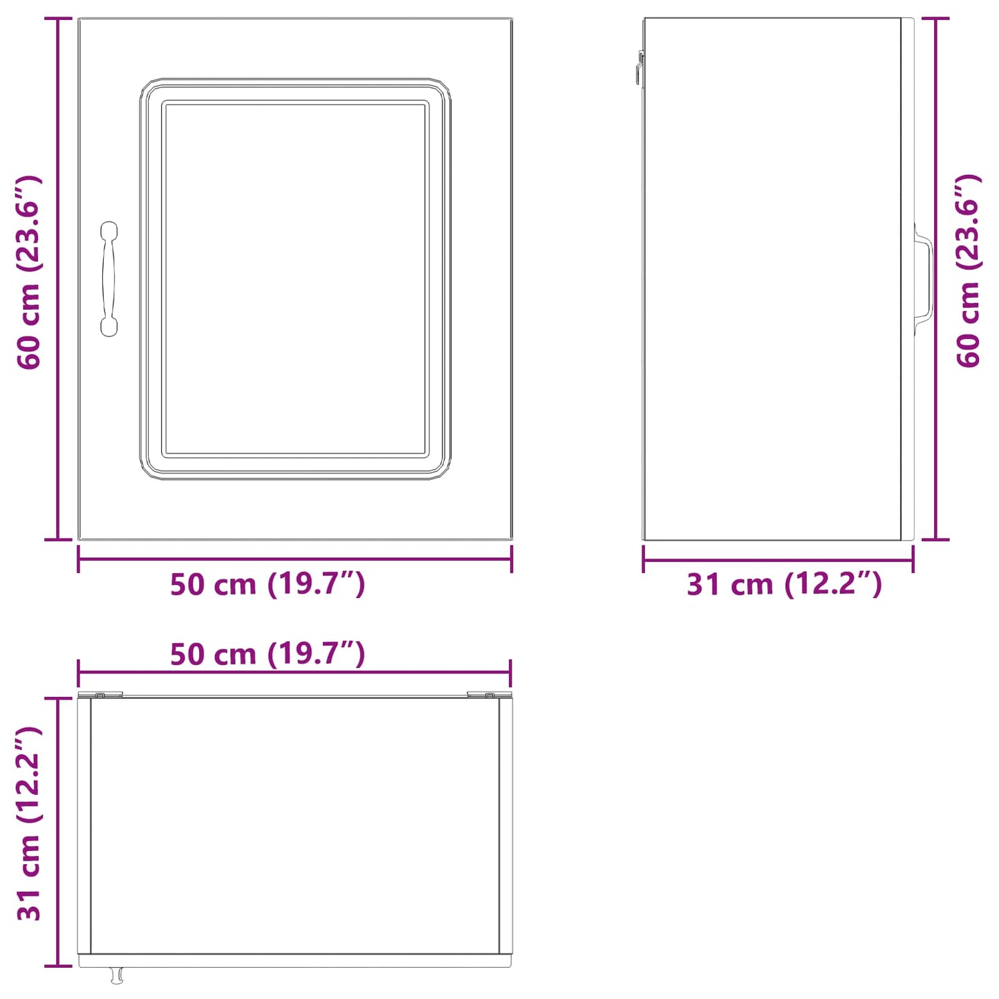 vidaXL Dishwasher Panel Kalmar Black Oak 50 x 31 x 60 cm