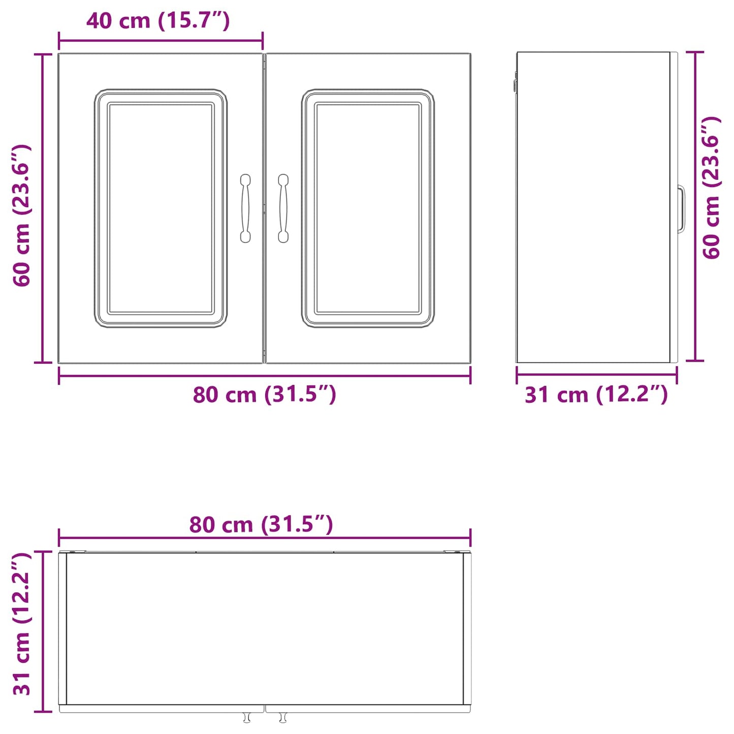vidaXL Dishwasher Panel Kalmar Black Oak 80 x 31 x 60 cm