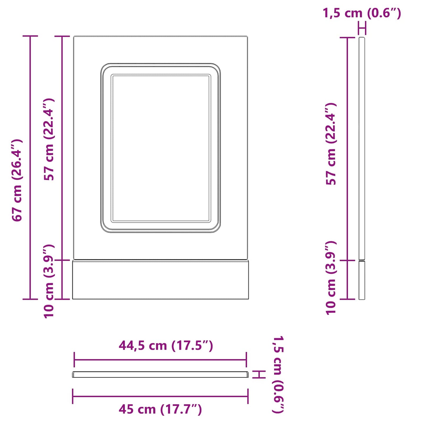 vidaXL Kitchen Cabinet Kalmar Black Oak 45 x 1.5 x 67 cm