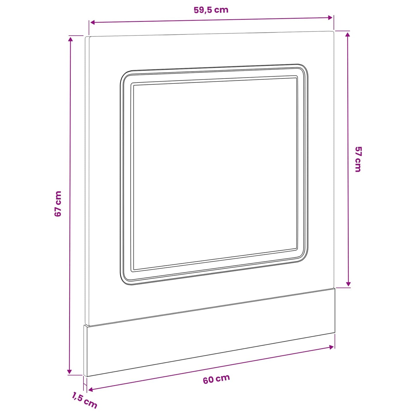 vidaXL Dishwasher Panel Kalmar Black Oak 60 x 1.5 x 57 cm