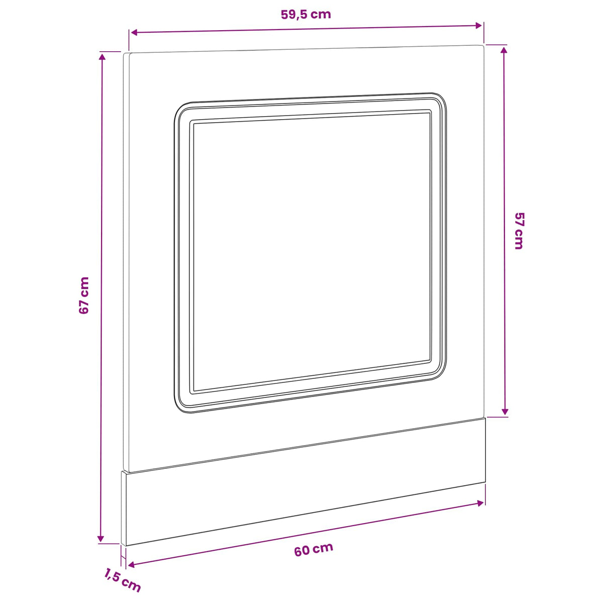 vidaXL Dishwasher Panel Kalmar Black Oak 60 x 1.5 x 57 cm