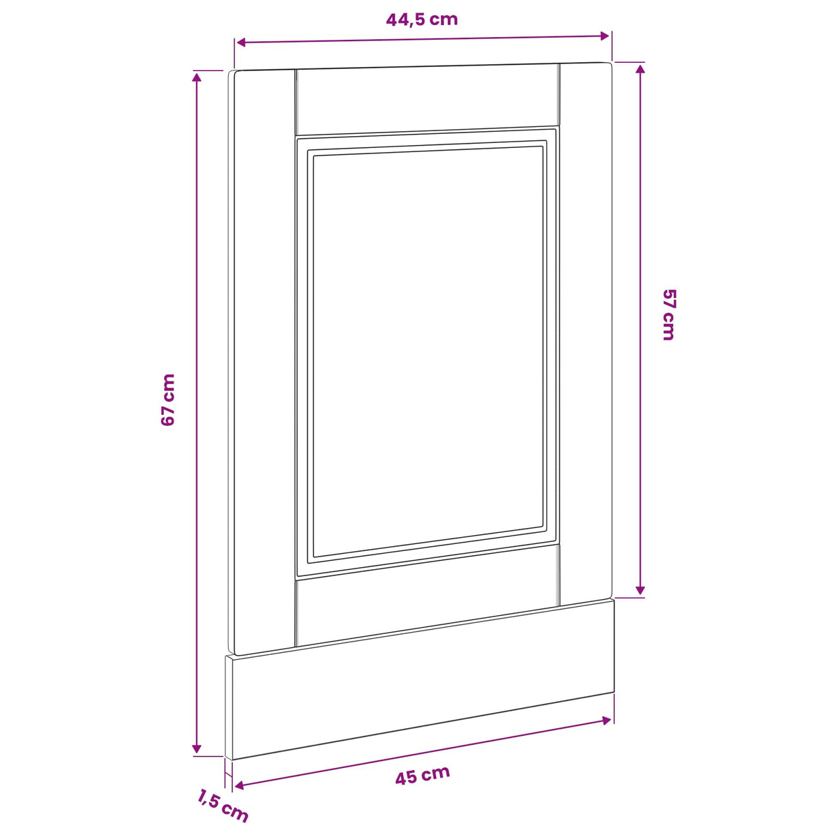 vidaXL Dishwasher Panel PORTO Black Oak 45 x 1.5 x 57 cm