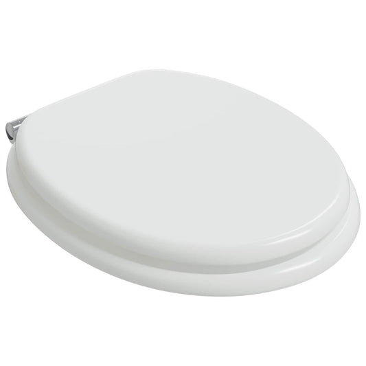 vidaXL Soft-Close Toilet Seat 2 pcs White 44 x 38 cm MDF board