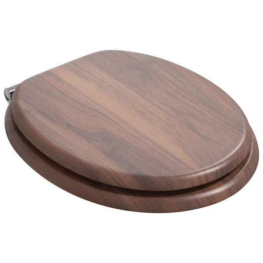vidaXL Soft-Close Toilet Seat 2 pcs Brown 44 x 38 cm MDF board