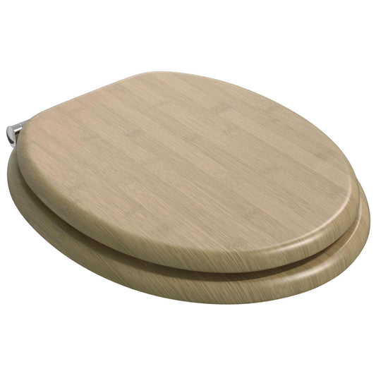 vidaXL Soft-Close Toilet Seat 2 pcs Light Bamboo Color 44 x 38 cm