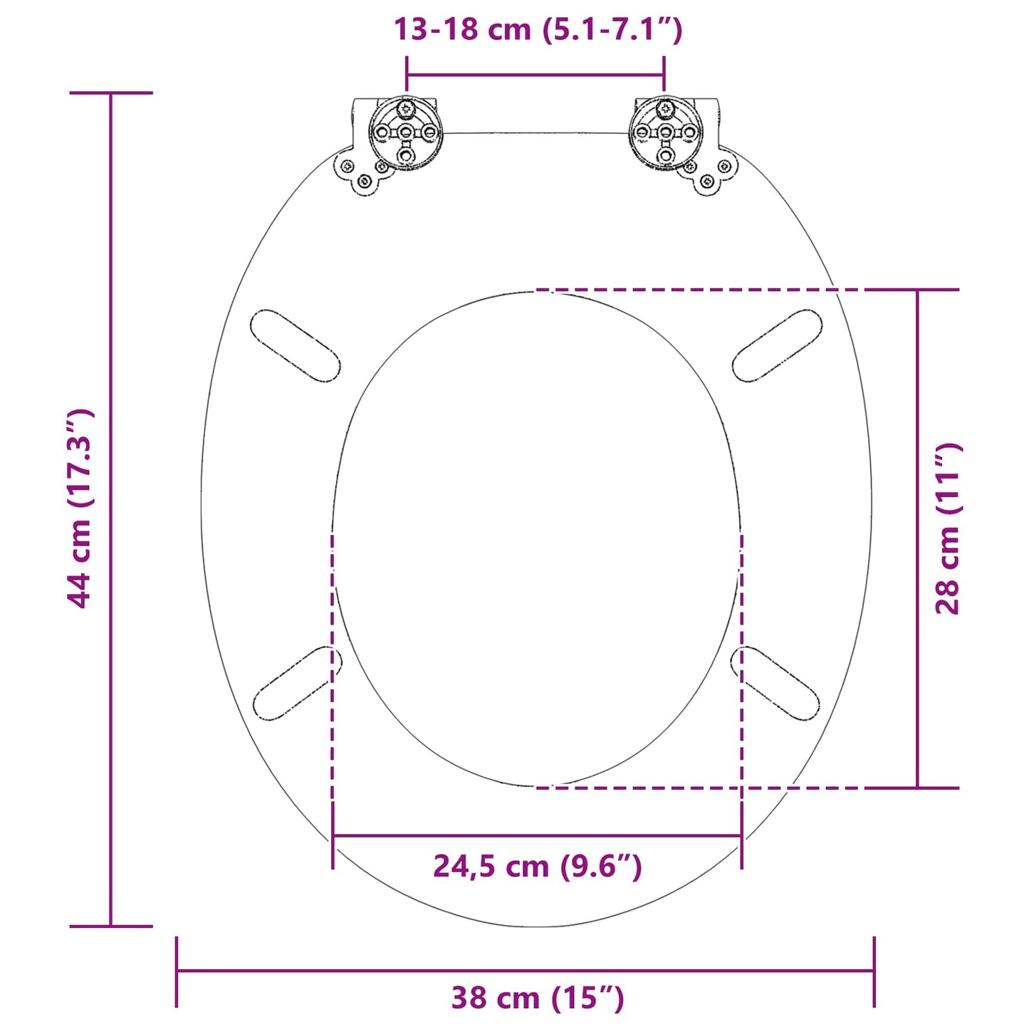 vidaXL Soft-Close Toilet Seat 2 pcs Sea Muschel 44 x 38 cm MDF board