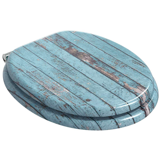 vidaXL Soft-Close Toilet Seat 2 pcs Blue 44 x 38 cm MDF board