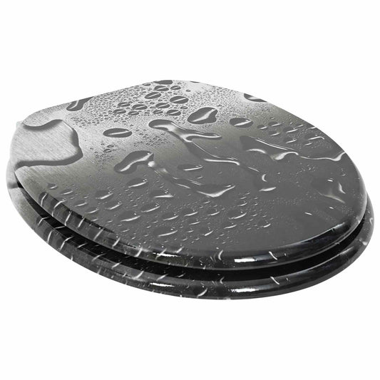 vidaXL Soft-Close Toilet Seat 2 pcs Grey 44 x 38 cm MDF board