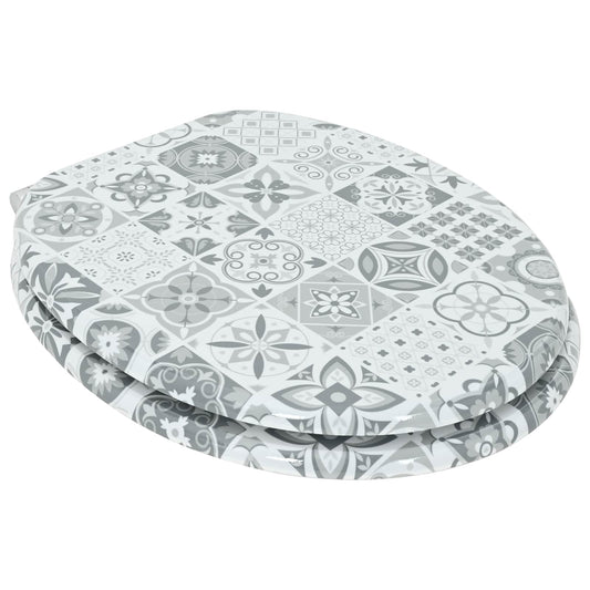 vidaXL Soft-Close Toilet Seat 2 pcs Blue and White Porcelain MDF board