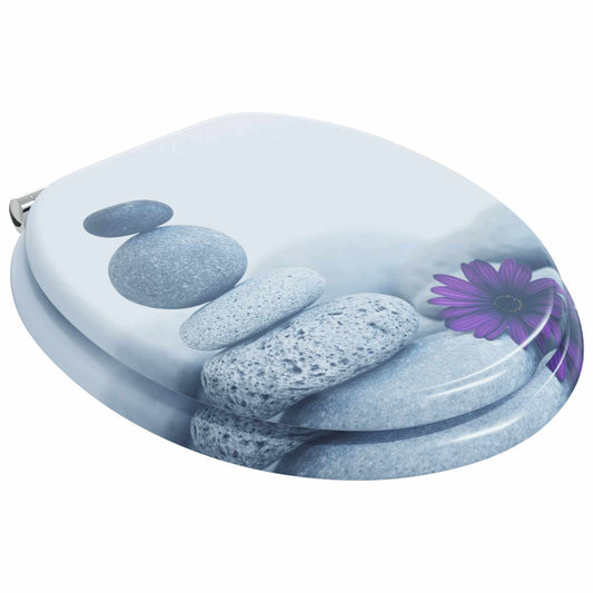 vidaXL Soft-Close Toilet Seat 2 pcs Grey 44 x 38 cm MDF board