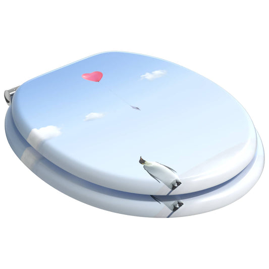 vidaXL Soft-Close Toilet Seat 2 pcs Blue 44 x 38 cm MDF board
