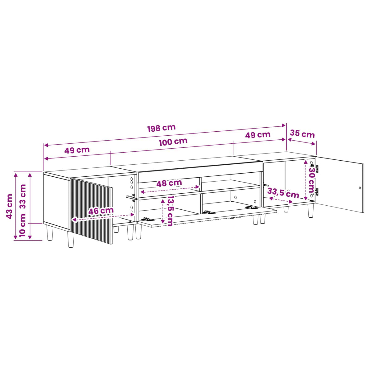 vidaXL 3 Piece LED TV Cabinet ARNHEM 3 pcs Grey Sonoma Engineered Wood