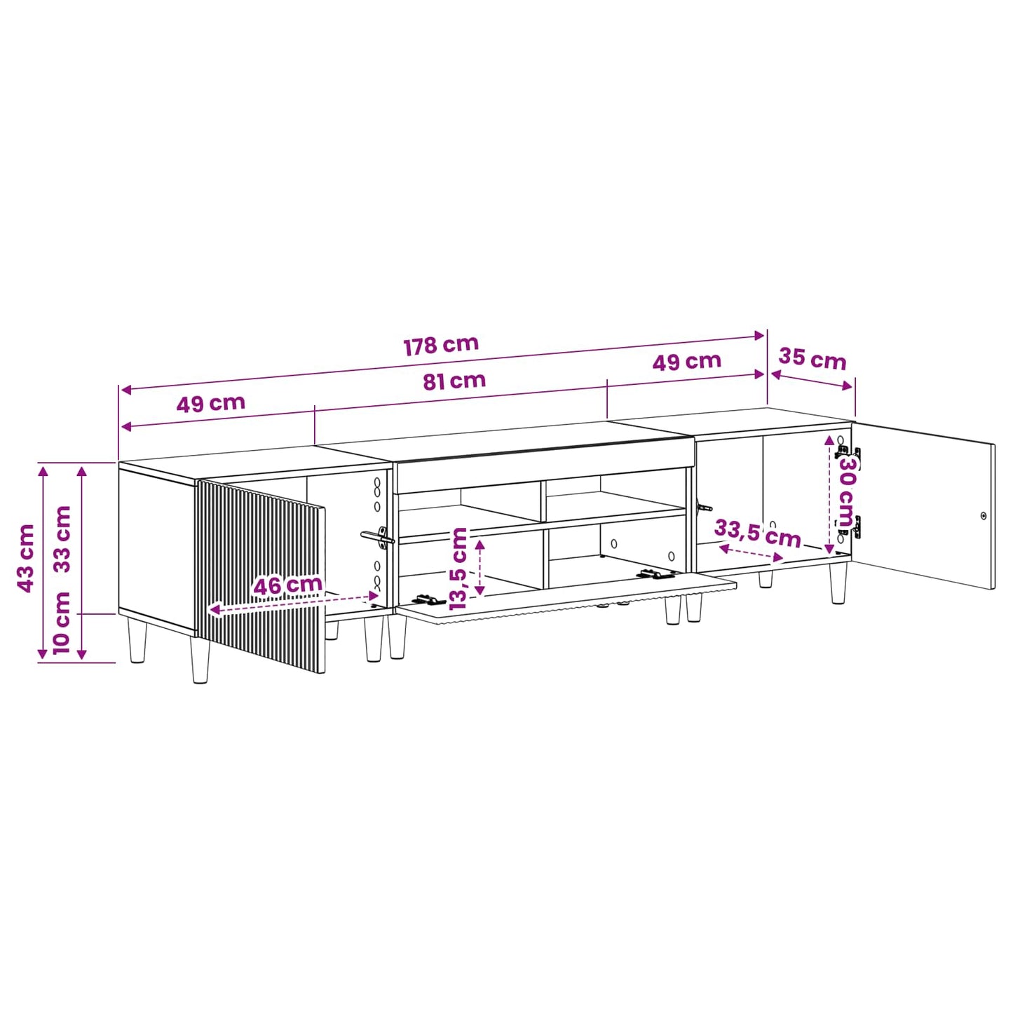 vidaXL 5 Piece LED TV Cabinet Artisan Oak Engineered Wood