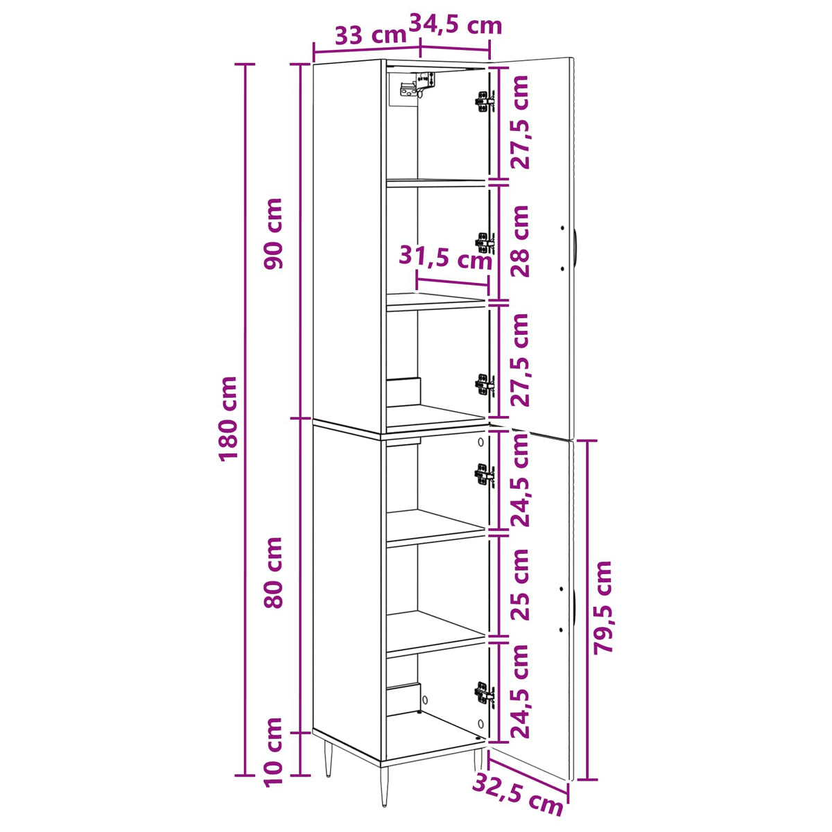vidaXL Cabinet Set 2 pcs Smoked Oak Engineered Wood