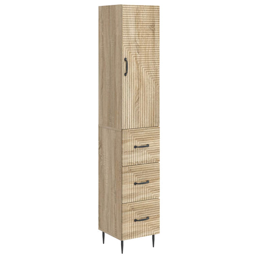 vidaXL Cabinet Set 2 pcs Sonoma Oak 33 x 34.5 x 90 cm Engineered Wood