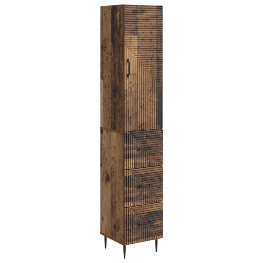 vidaXL Cabinet Set 2 pcs Old Wood 33 x 34.5 x 90 cm Engineered Wood