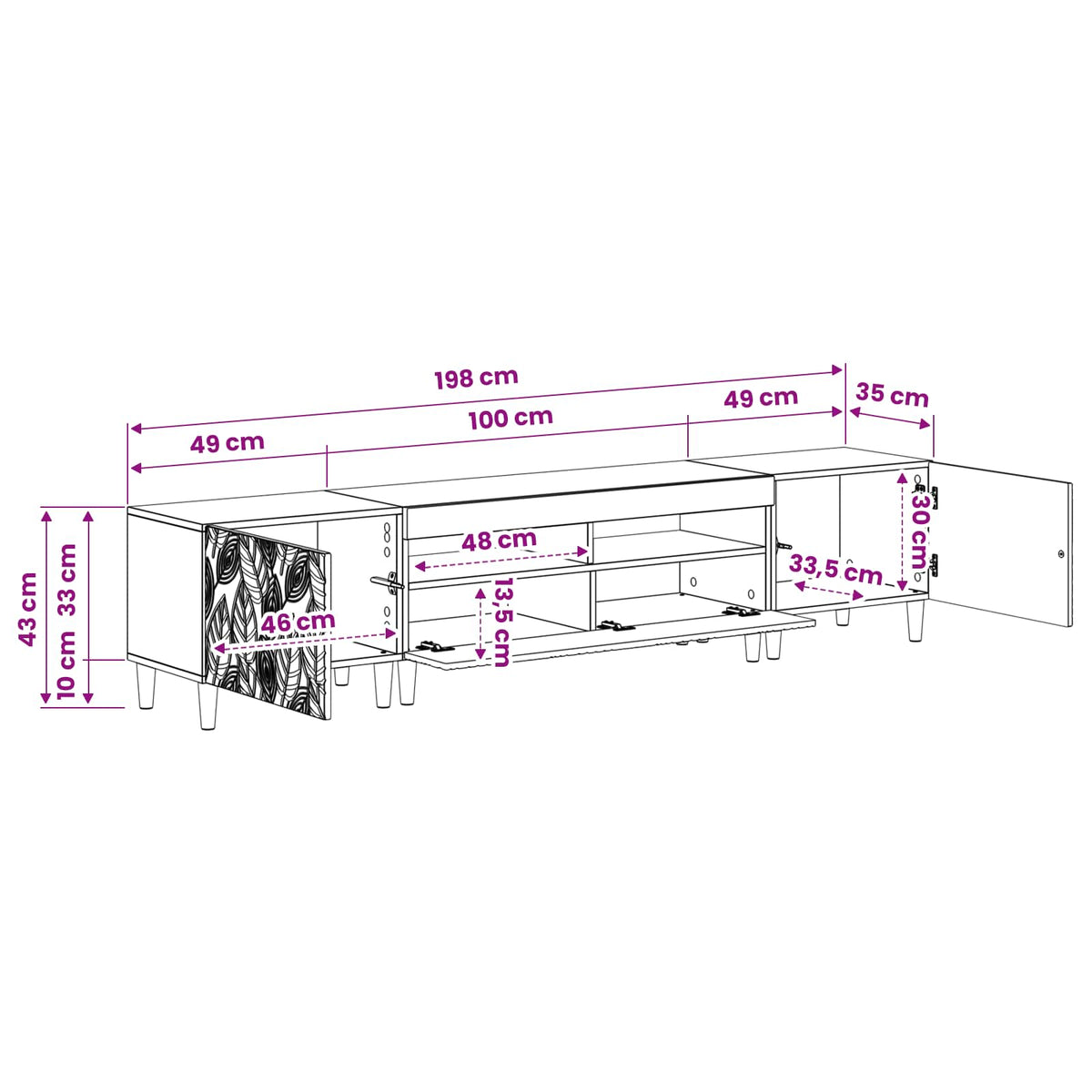 vidaXL 3 Piece LED TV Cabinet DELFT Old Wood Engineered Wood