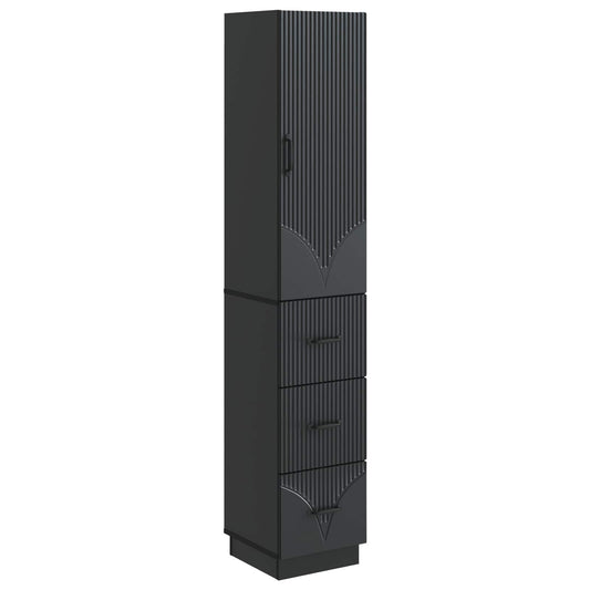 vidaXL Cabinet Set 2 pcs 33 x 34.5 x 87 cm Engineered Wood Black