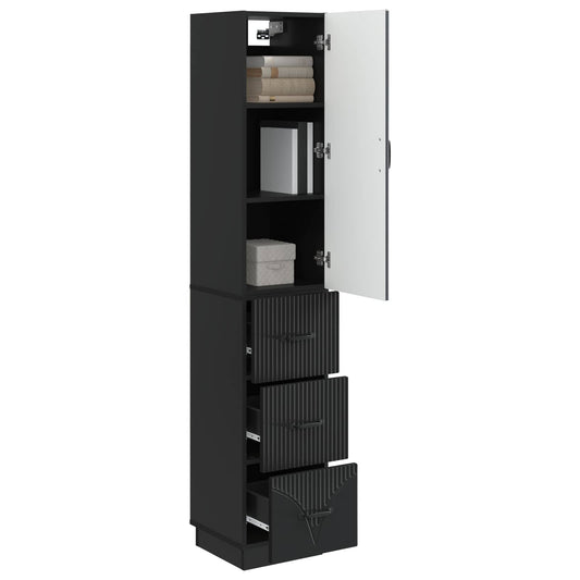 vidaXL Cabinet Set 2 pcs Black 33 x 34.5 x 87 cm Engineered Wood