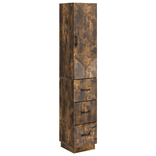 vidaXL Cabinet Set 2 pcs 33 x 34.5 x 87 cm Engineered Wood Smoked Oak
