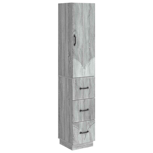 vidaXL Cabinet Set 2 pcs 33 x 34.5 x 87 cm Engineered Wood Grey Sonoma