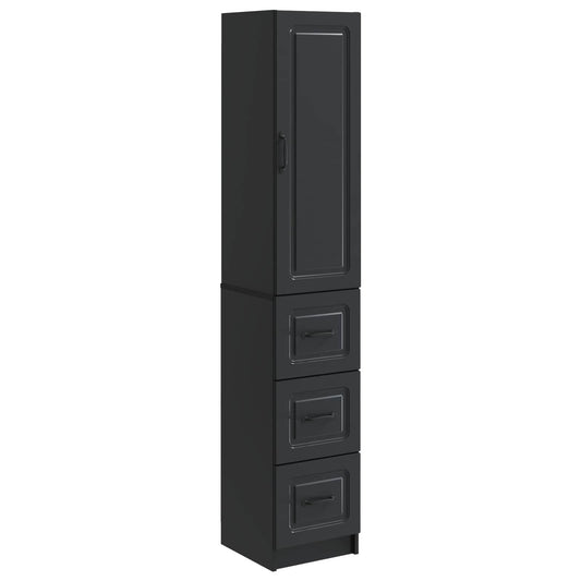 vidaXL Cabinet Set 2 pcs Black 33 x 34.5 x 87 cm Engineered Wood