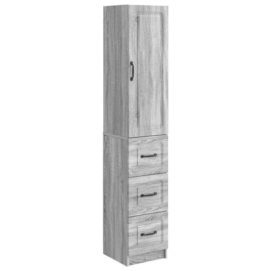 vidaXL Cabinet Set 2 pcs 33 x 34.5 x 87 cm Engineered Wood Grey Sonoma