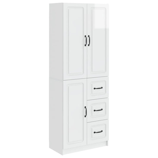 vidaXL Cabinet Set 2 pcs High Gloss White Engineered Wood