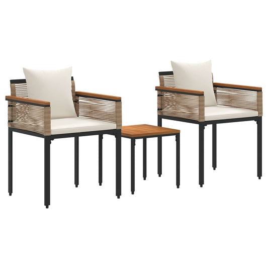 vidaXL Outdoor Furniture Set Beige and Cream White Poly Rattan