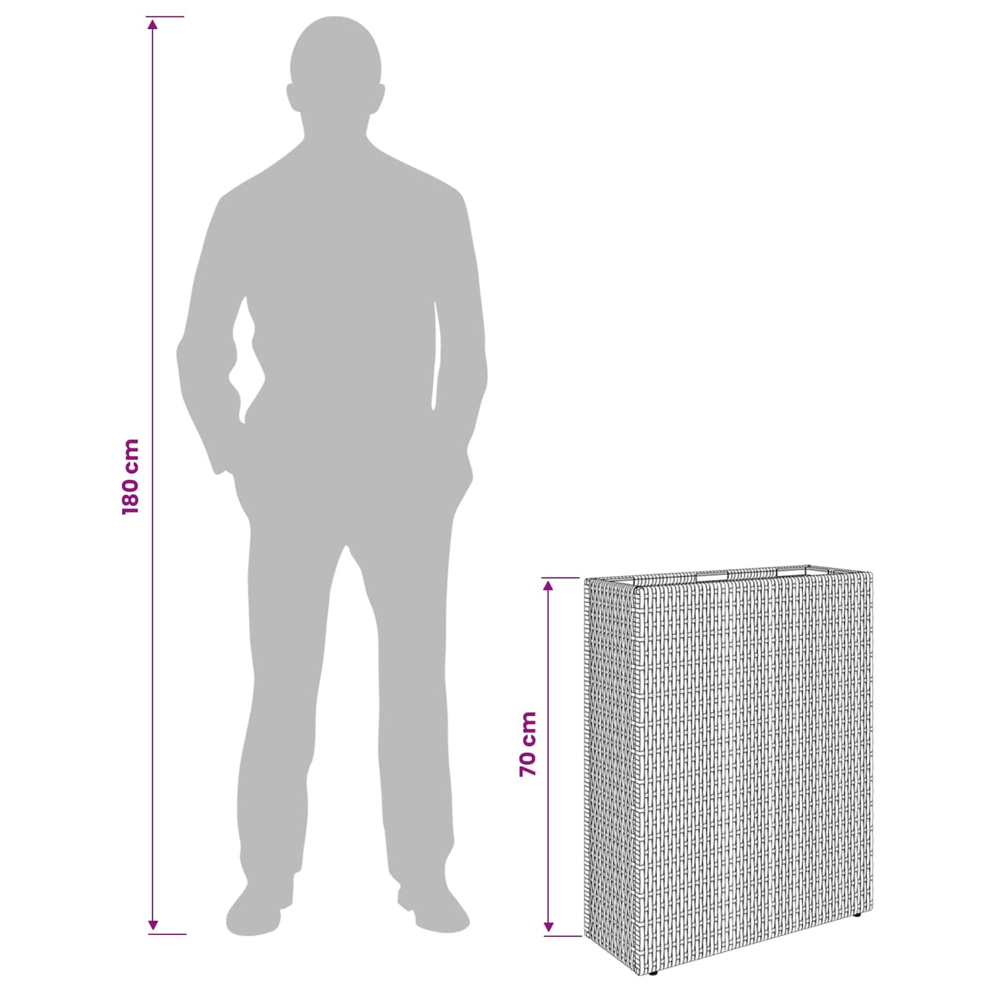 vidaXL Tall Planter 55 x 22 x 70 cm Yes
