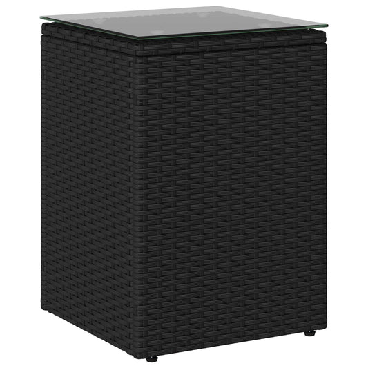 vidaXL Side Table Black 35 x 35 x 70 cm Poly Rattan