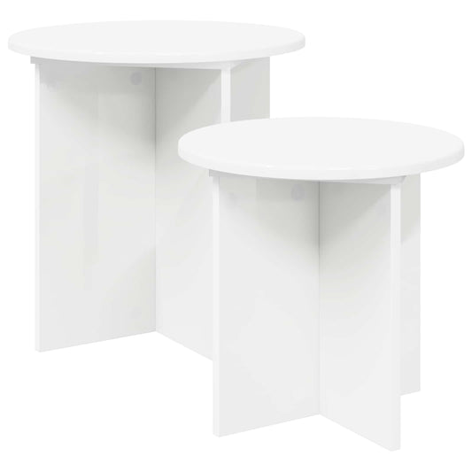 vidaXL Side Table Set 2 pcs Ø 45 x 45 cm Engineered Wood