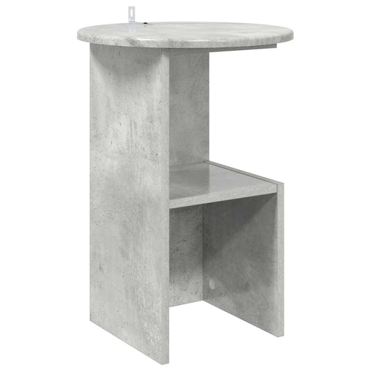 vidaXL Side Table Concrete Grey Ø 39.5 x 55 cm Engineered Wood