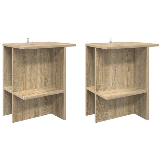 vidaXL Coffee Table 2 pcs Sonoma Oak 40 x 30 x 49 cm Engineered Wood