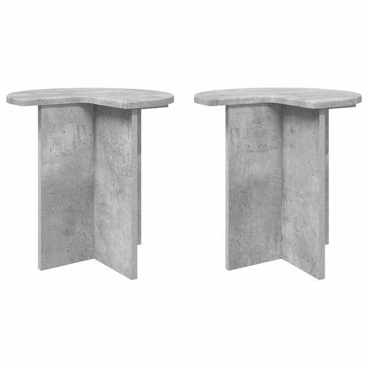 vidaXL Side Table 2 pcs Concrete Grey Ø 39 x 38 cm Engineered Wood