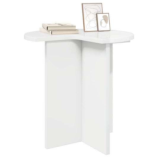 vidaXL Side Table High Gloss White Ø 39 x 38 cm Engineered Wood