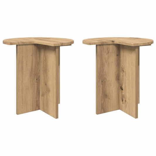 vidaXL Side Table 2 pcs Artisan Oak Ø 39 x 38 cm Engineered Wood