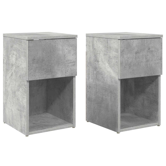 vidaXL Bed Cabinet 2 pcs Concrete Grey 29 x 31.5 x 49 cm